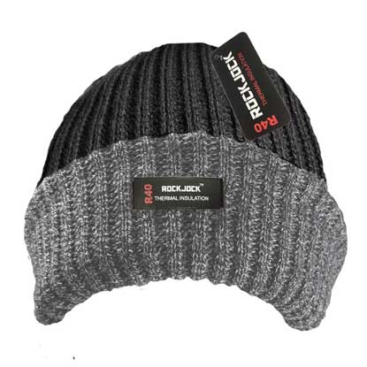 HAT MENS THERMAL BLACK/GREY