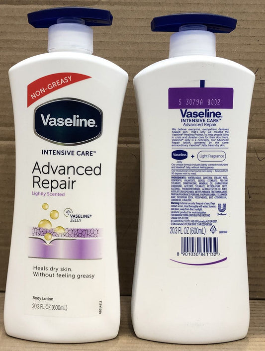 VASELINE BODY LOTION 600ML PUMP ADVANCED REPAIR
