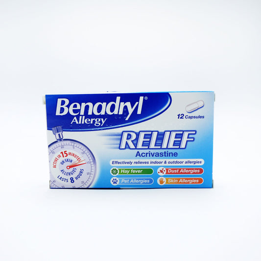 BENADRYL ALLERGY RELIEF CAPSULES 12S
