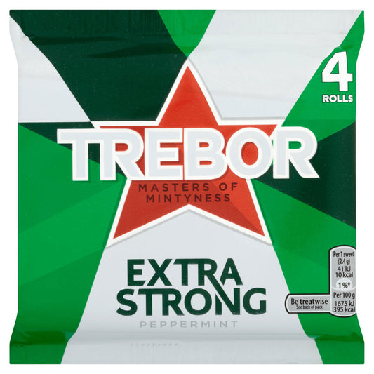 TREBOR EXTRA STRONG PEPPERMINT MINTS 4PK 04/02/26