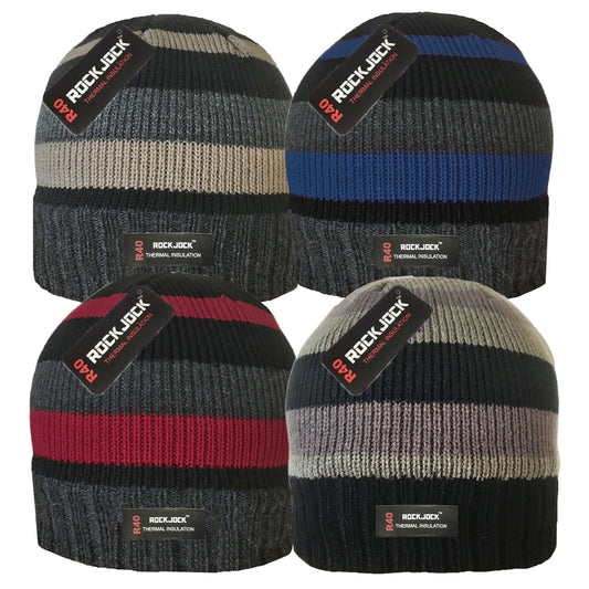 HAT MENS THERMAL STRIPED ASST