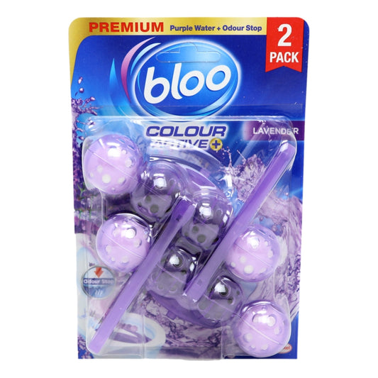 BLOO COLOUR ACTIVE TOILET RIM BLOCK 2X50G LAVENDER