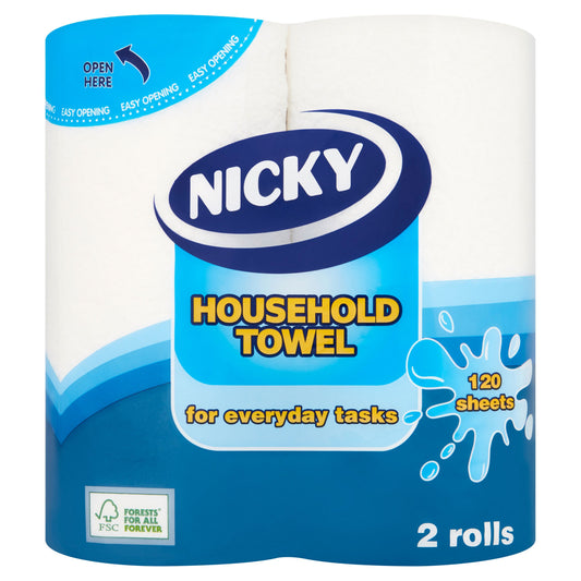 NICKY KITCHEN ROLL WHITE HOUSEHOLD(D)