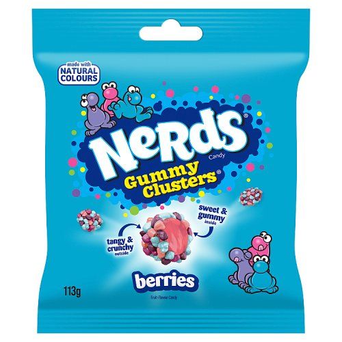 NERDS BERRIES FRUIT-FLAVOUR CANDY GUMMY CLUSTERS 113G