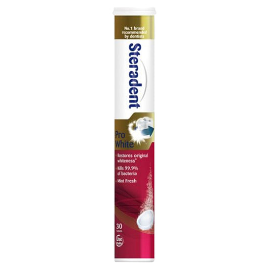 STERADENT PRO WHITE DENTURE CLEANER MINT FRESH TABLETS 30S