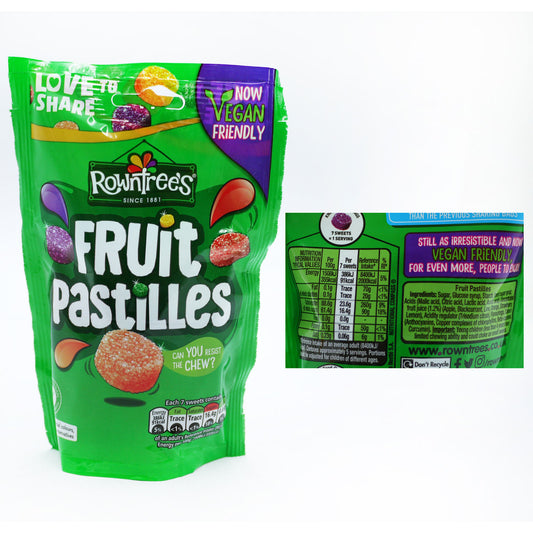 ROWNTREES FRUIT PASTILLE VEGAN POUCH - 150G