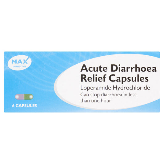 MAX DIARRHOEA CAPSULES LOPERAMIDE 2MG 12/27