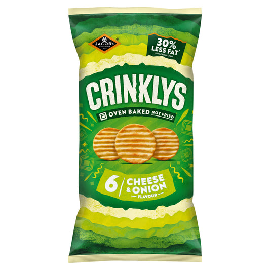 JACOBS CRINKLYS CHEESE & ONION 6PK 13/12/25