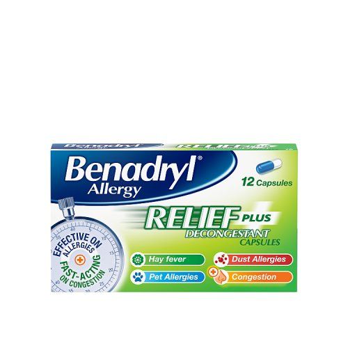 BENADRYL PLUS ALLERGY & CONGESTION CAPSULES P 12