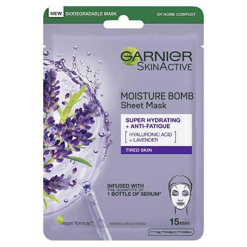 GARNIER MOISTURE BOMB TISSUE MASK 32G FATIGUED SKIN LAVENDER