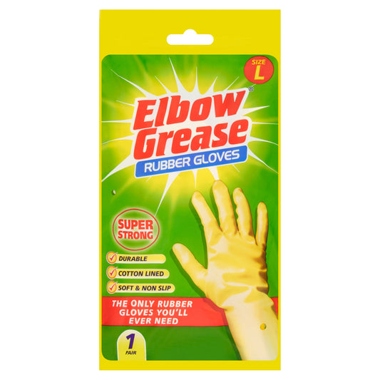 ELBOW GREASE SUPER STRONG RUBBER GLOVE LARGE 1PK