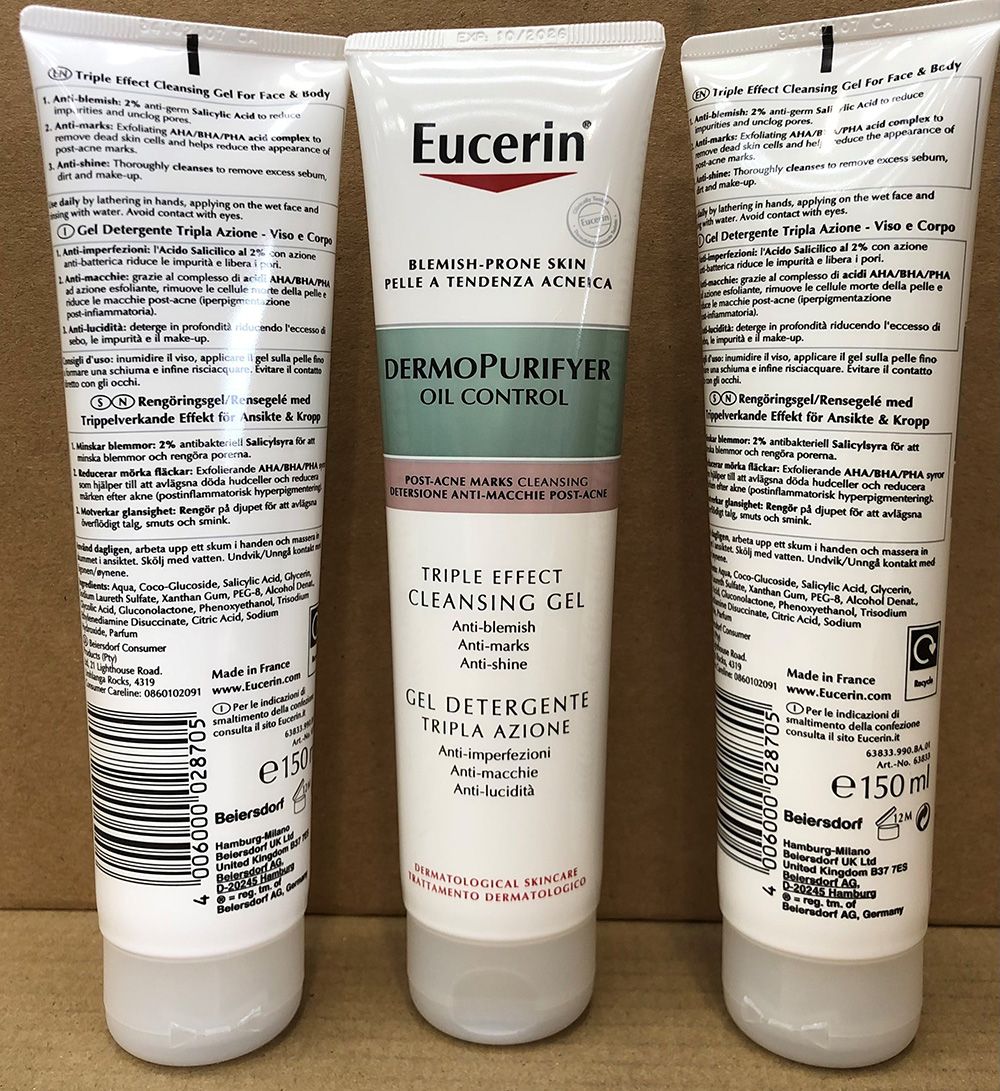 EUCERIN DERMOPURIFYER TRIPLE EFFECT CLEANSER  (NEW) 150ML