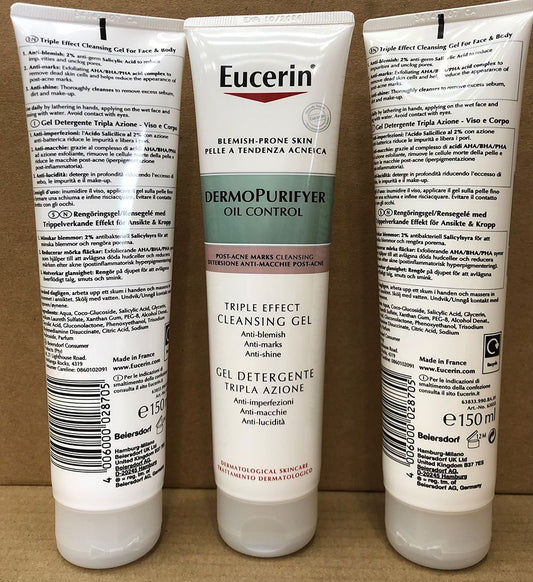 EUCERIN DERMOPURIFYER TRIPLE EFFECT CLEANSER  (NEW) 150ML