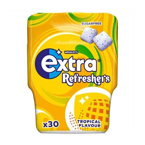 EXTRA REFRESHERS TROPICAL SUGARFREE GUM 30 PIECES 67G