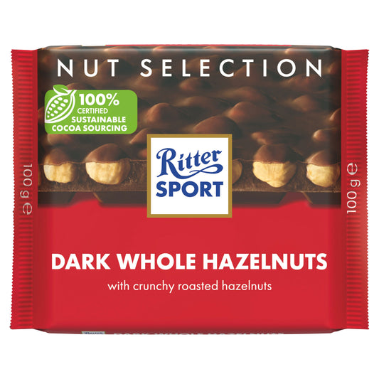 RITTER SPORT DARK WHOLE HAZELNUTS 19/09/25