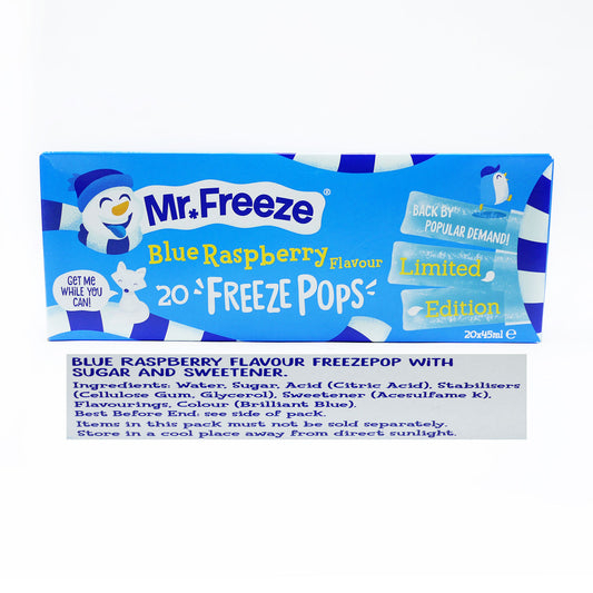MR FREEZE BLUE RASP FREEZE ICE POPS 20PK  01/27