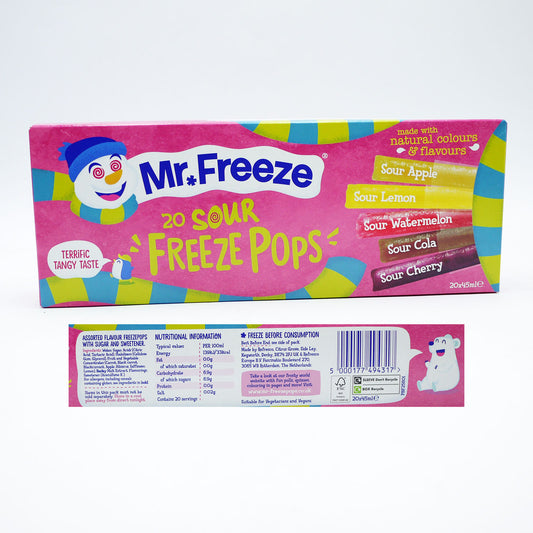MR FREEZE SOUR FREEZE ICE POPS 20 PACK 03/27