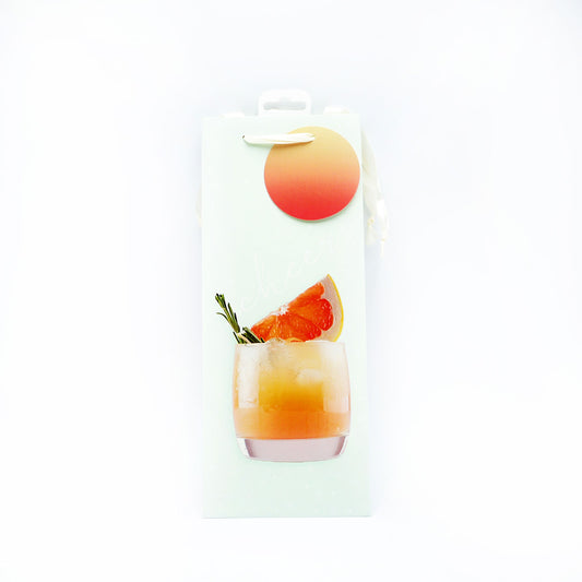 TESCO GIFT BAG BOTTLE GREEN & ORANGE CHEERS(C)