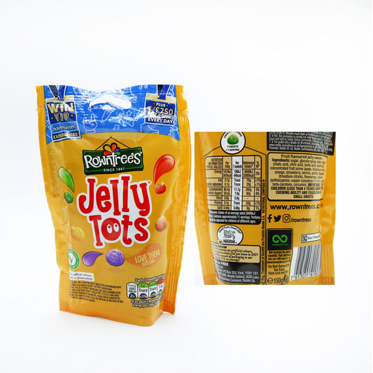 ROWNTREES JELLY TOTS POUCH - 150G