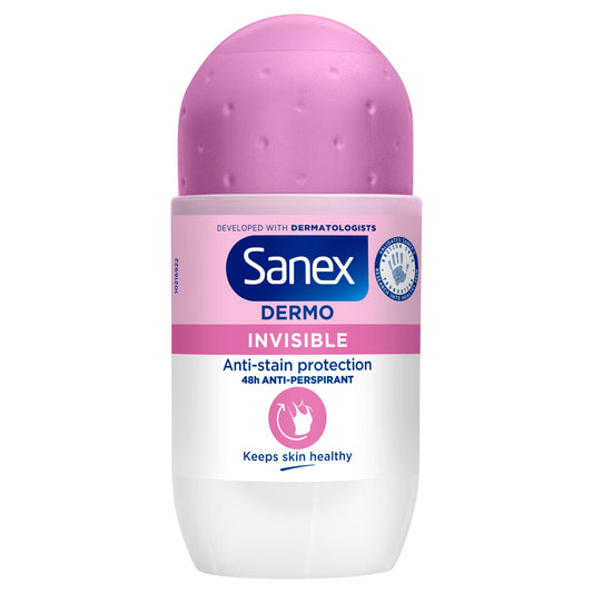 SANEX DEODORANT ROLL ON 50ML INVISIBLE DRY