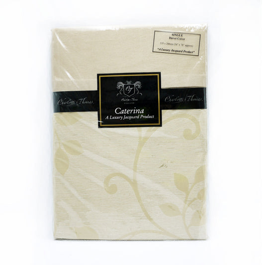 CATERINA JACQUARD SINGLE DUVET COVER BIEGE (C)