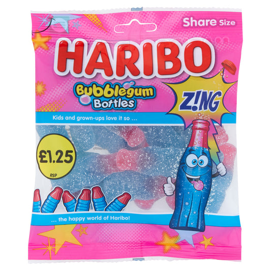 HARIBO BUBBLEGUM BOTTLES PM £1.25 31/08/26