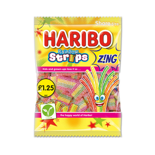 HARIBO RAINBOW STRIPS ZING PM £1.25 05/26 (H)