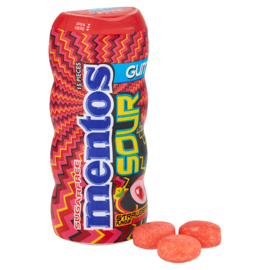 MENTOS SOUR GUM STRAWBERRY 09/26