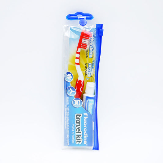 FLUORODINE DENTAL BRUSH/PASTE TRAVEL KIT 06/28