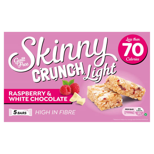 SKINNY CRUNCH LIGHT RASP&WHITE CHOC 5PK 02/26