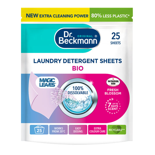 DR BECKMANN MAGIC LEAVES LAUNDRY DETERGENT SHEETS BIO 25 SHEETS