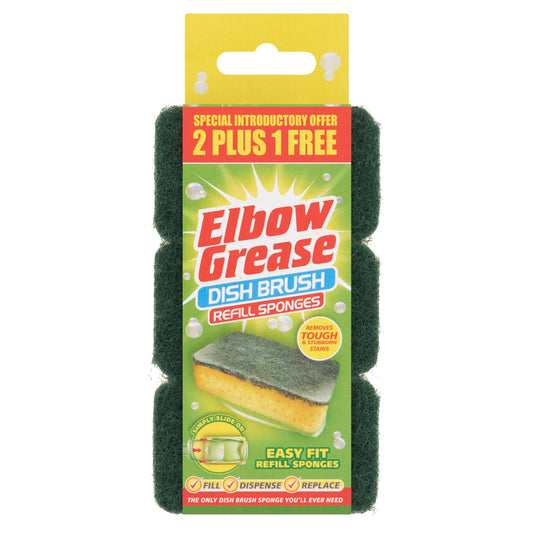 ELBOW GREASE DISH BRUSH REFILL 3PK