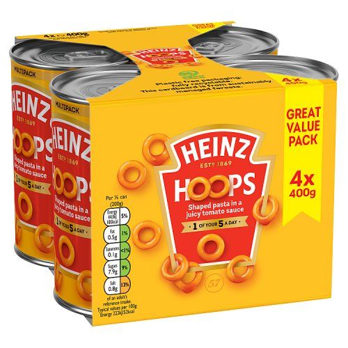 HEINZ SPAGHETTI HOOPS 4X400G