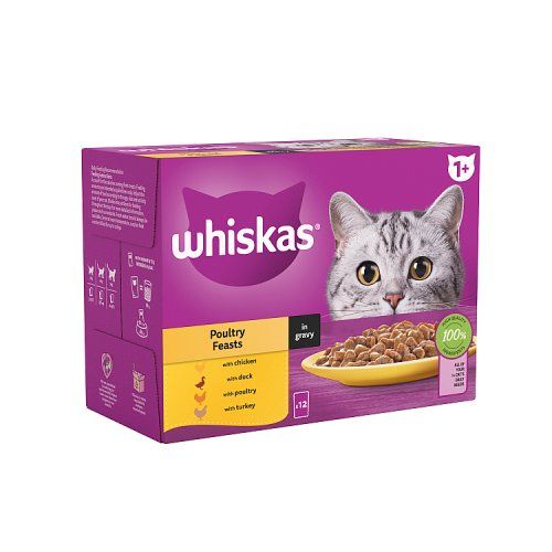 WHISKAS POULTRY SELECTION IN GRAVY 12X85G