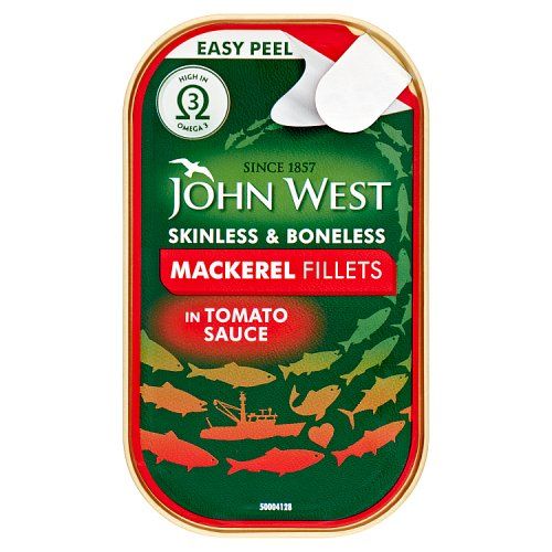 JOHN WEST MACKEREL IN TOMATOES 115G