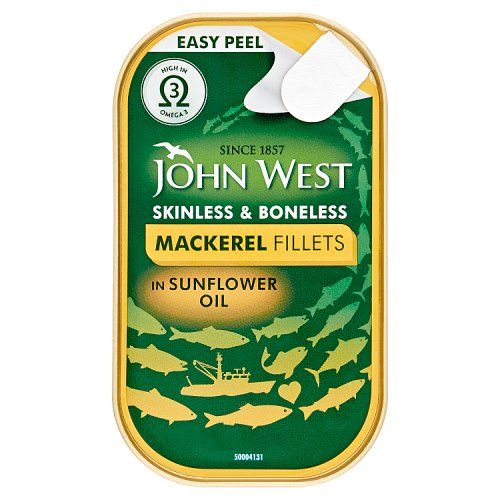 JOHN WEST MACKEREL FILLETS IN SUNFLOWER OIL 115G