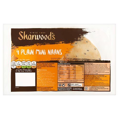 SHARWOODS PLAIN MINI NAANS 4 PACK