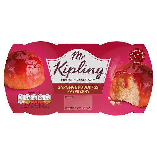 MR KIPLING RASPBERRY SPONGE PUDDINGS 2X95G