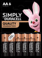DURACELL SIMPLY BATTERIES AA 6PK