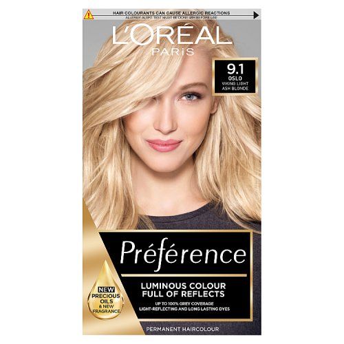 L'OREAL PREFERENCE 9.1 OSLO (VIKING LIGHT ASH BLONDE)