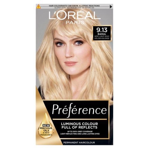 L'OREAL PREFERENCE 9.13 BAIKAL (VERY LIGHT ASHY GOLDEN BLONDE)