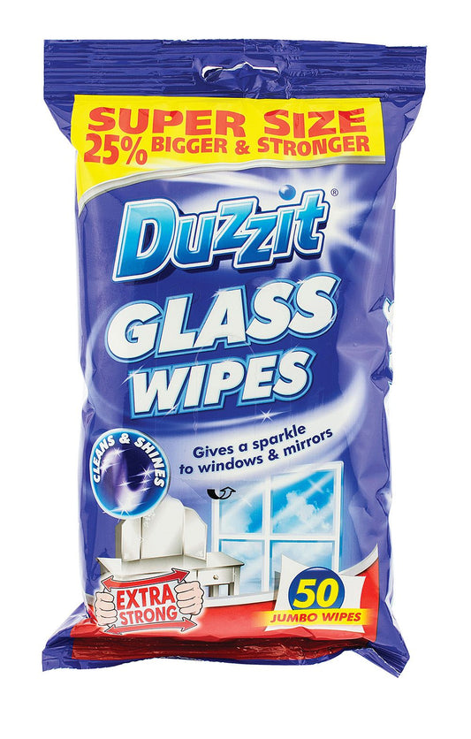 DUZZIT GLASS WIPES 50PK