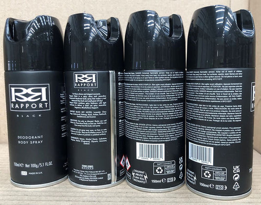 RAPPORT DEODORANT 150ML BODYSPRAY BLACK