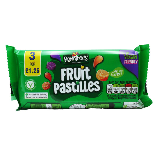 ROWNTREES FRUIT PASTILLES TUBE 3PK PM125 31/07/25