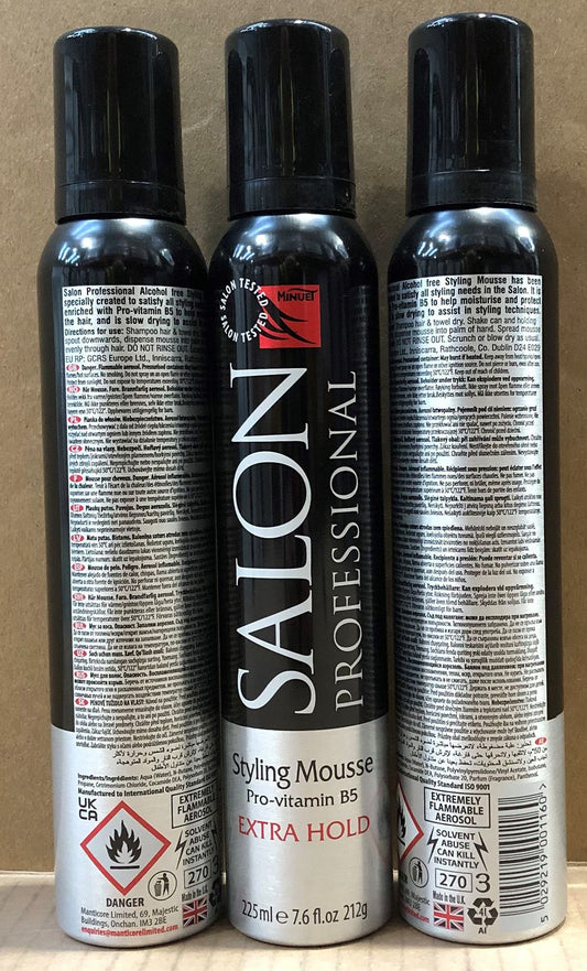 MINUET SALON PROFESSIONAL H/MOUSSE 225ML EXTRA