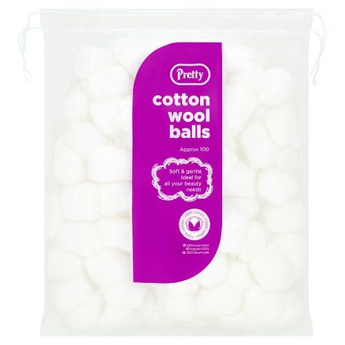 PRETTY COTTON WOOL BALLS - 100 WHITE