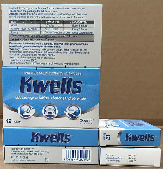 KWELLS TRAVEL SICKNESS TABS 12'S 0.3MG
