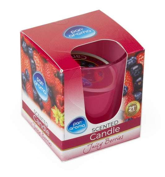 PAN AROMA CLEAR GLASS CANDLE - WILD BERRIES