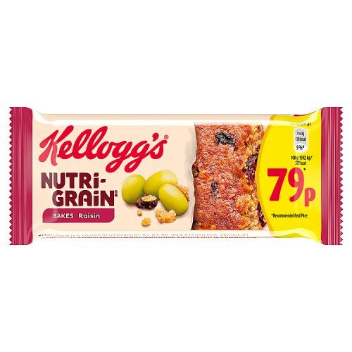 KELLOGG'S NUTRI-GRAIN BAKED RAISIN PMP 79P 45G
