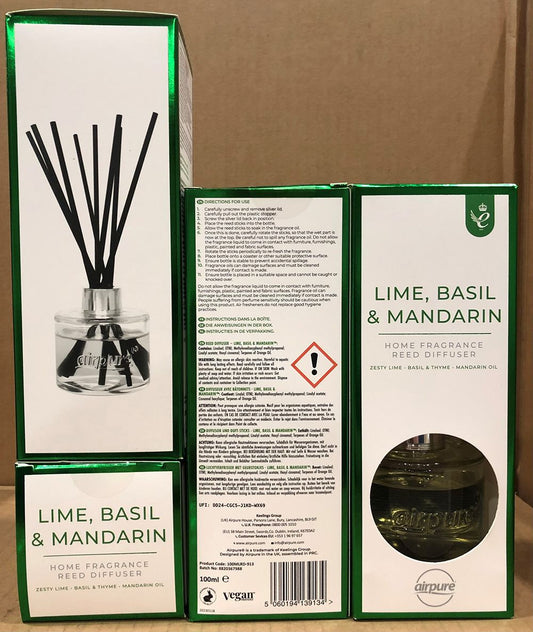 AIRPURE 100ML REED DIFFUSER - LIME, BASIL & MANDARIN